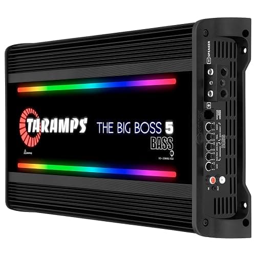Taramps The Big Boss 5 Bass Black Monoblock RGB Effects 0.5~2 Ohms 5000 Watts Rms Multi-Impedance Digital Amplifier Car Audio System, LED Monitor Indicator, Class D, Crossover, 5k amp, Great for Subs thumbnail 2