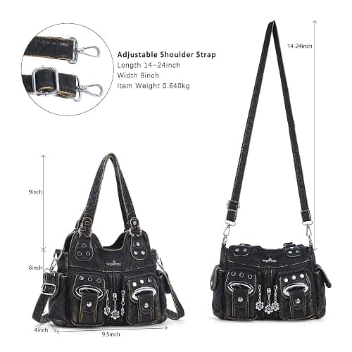Angel Kiss Purses for Women Small Hobo Crossbody Bags Multi-Pocket Vegan Leather Hobo Handbags Tote Bag with Crossbody Strap thumbnail 5