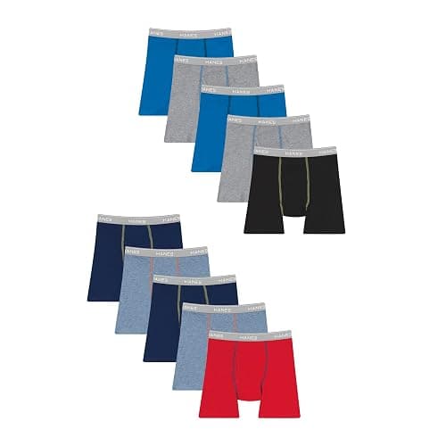 Hanes Boys' Underwear Boxer Briefs Or Briefs Pack, 8 Or 12 Pack, Cotton Stretch Underwear for Boys & Toddler Boys - Image 1
