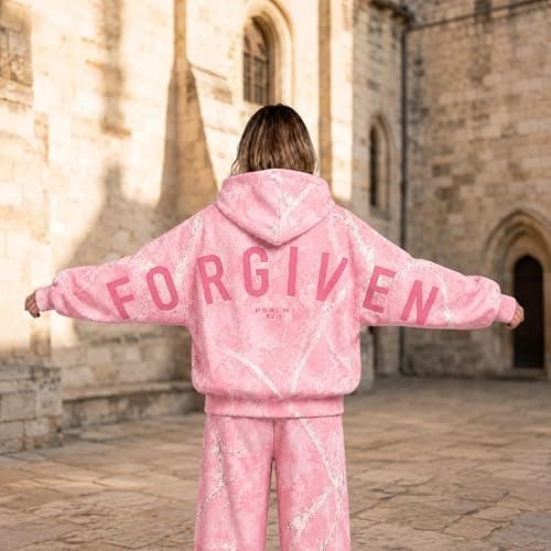Tednrk Christian Hoodies for Women Maple Leaf Faith Forgiven Letter Print Camo Hoodie Oversized Y2K Pullover Sweatshirts thumbnail 3