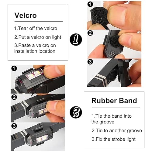 4PCS Wireless LED Strobe Lights with Remote Control, 8 Colors USB Charing Waterproof Anti-Collision Led Emergency Warning Lights for Car Motorcycle Drone Aircraft Bike thumbnail 7