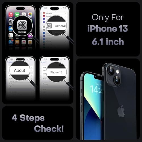 TOCOL Magnetic for iPhone 13 Case, Upgraded Full Camera Protection, Fit for MagSafe, Rugged Phone Case for iPhone 13 6.1 Inch, Drop Protection, Anti-Scratch, Black thumbnail 2