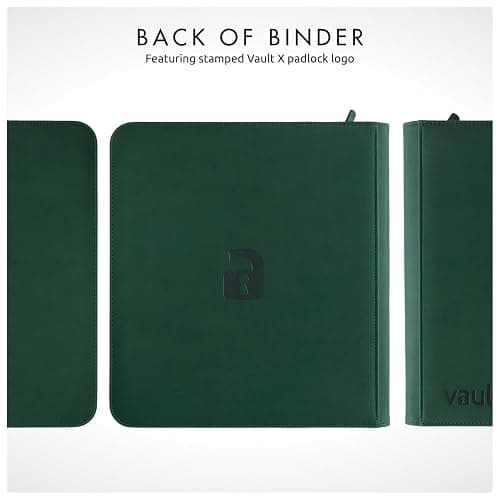Vault X 12 XL Pocket Trading Card Zip Binder, 624 Cards, Premium Exo-Tec Album Material, 26 Side-Loading Pages, Folder for Collectible Card Games, Sports, TCG (Green) thumbnail 8