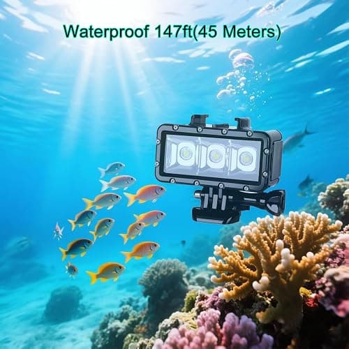 Suptig Diving Light - Waterproof Underwater Light for Gopro Hero 13/12/11/10/9/8/7/6/5/4/3/3+/Session/AKASO/DJI Osmo - 147ft (45m) thumbnail 7
