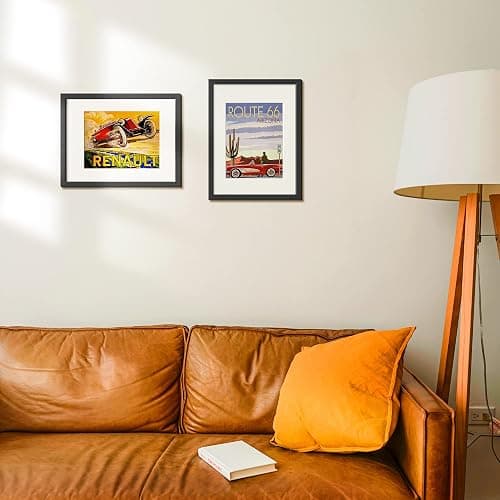 upsimples 12x16 Picture Frame, Display Pictures 8.5x11 with Mat or 12x16 Without Mat, Wall Hanging Photo Frame, Black, 1 Pack thumbnail 2