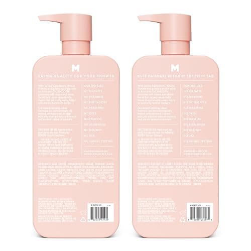 MONDAY HAIRCARE Smooth Shampoo + Conditioner Bathroom Set (2 Count) 27 oz Each For Frizzy, Coarse & Curly Hair Made with Coconut Oil, Shea Butter & Vitamin E 100% Recyclable Bottle Pink thumbnail 2
