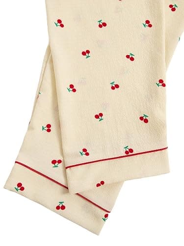 Verdusa Women's 2 Piece Pajama Sets Cute Printed Fall Pajamas Sleepwear Button Up Shirt with Pants Lounge Pjs thumbnail 6