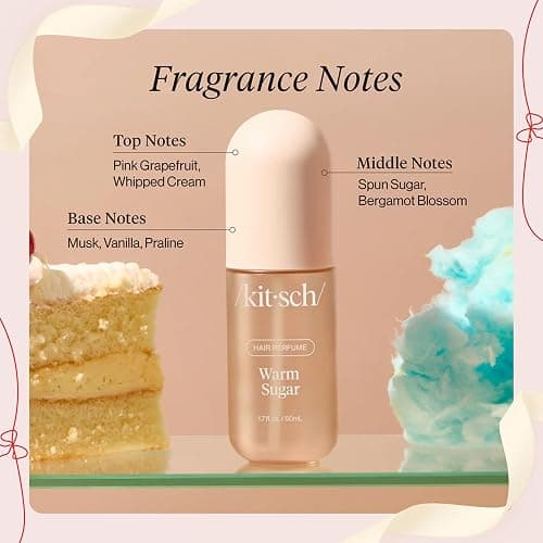 Kitsch Hair Perfume for Women- Warm Sugar and Oak & Amber | Clean, Deodorizing & Patented Odor-Eliminating Technology Hair Spray & Body Mist- Freshen Hair, Pillows | Ideal Gifts for Women - 50mL, 2pcs thumbnail 6