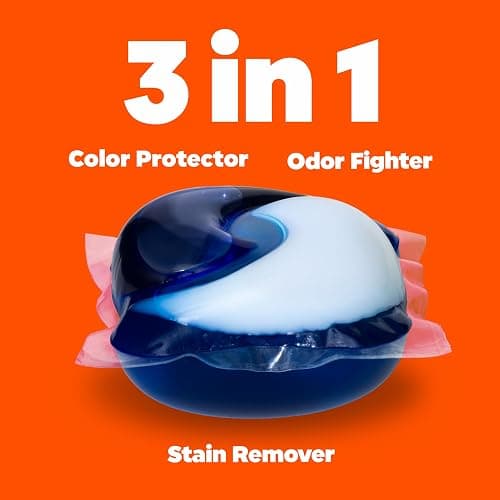 Tide PODS laundry detergent pacs, 3-in-1 Stain Remover, Odor Fighter, Color Protector, 76 Count, HE compatible, Spring Meadow Scent thumbnail 3