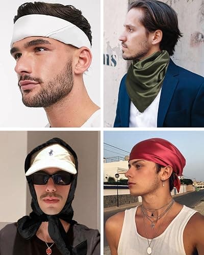 Molans 35 Inch Solid Color Wild Rag, Pure Cowboy Bandanas Oversize Western Neckerchief Bolo Head Scarf for Men Women thumbnail 4