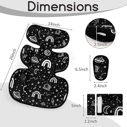 Hooyax Infant Car Seat Insert with Ultra-Thick Head Support - Universal 3-in-1 Baby Car Seat Cushion Set, Dual-Sided Newborn Carseat Insert for Carseat, Stroller, Bouncer, Swing(Apricot) thumbnail 2