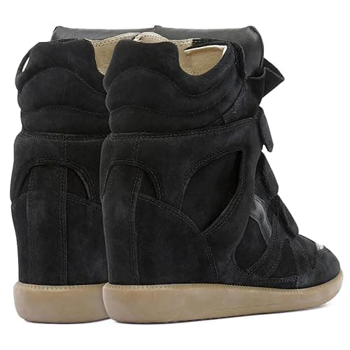 YRRXERSS Wedge Sneakers for Women Suede Tennis Shoes Hidden Wedges Round Toe Strappy High Top Sneakers Comfy Casual Walking Shoes thumbnail 7