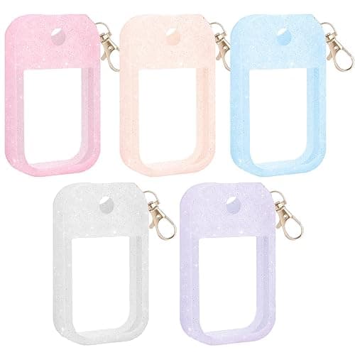SUBANG 5 Pieces Silicone Case Compatible with Touchland Hand Sanitizer Spray Protective Case with Keychain for Power Mist and Glow Mist 1 fl oz - Image 1