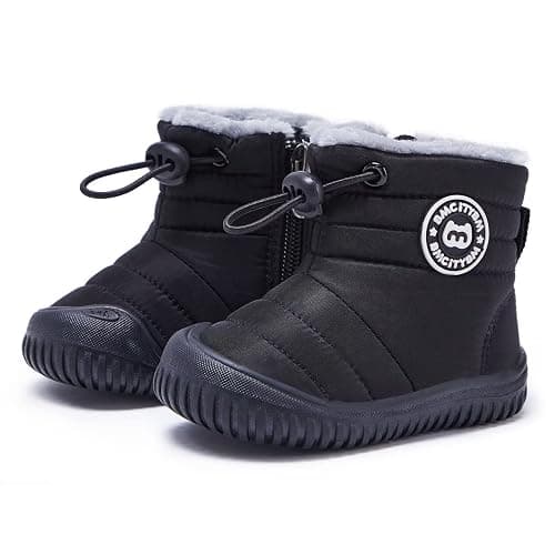 BMCiTYBM Toddler Baby Snow Boots Winter Shoes Boys Girls Cold Weather Baby Faux Fur Shoes - Image 1