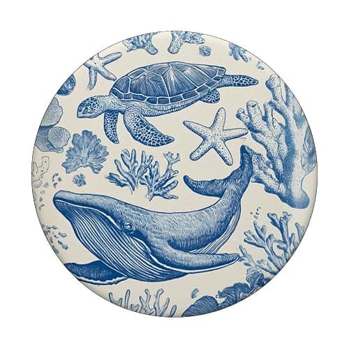 Ocean & Sea Turtle, Marine Animal, Whale & Coral Reef, Sea PopSockets Adhesive PopGrip thumbnail 3