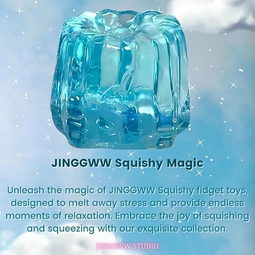 JINGGWW Ice Blue Canelé Squishy, Kawaii Stress Relief Toy, Soft Jelly Dessert Fidget for Office, Bedroom Decor & Gift Collection thumbnail 3