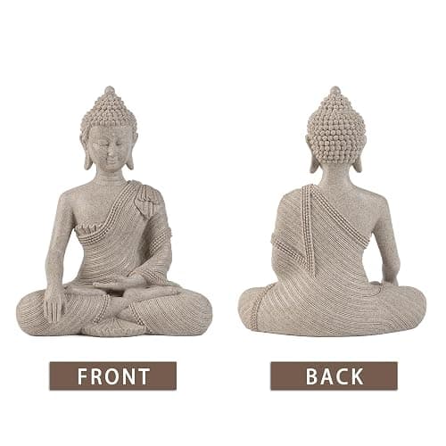 Buddha Statue for Home Decor Beige White-Buddha Statue Large for Spiritual 10.2''-Buddha Decor for Living Room-Buddha Statues for Zen Decor –Indoor Buddha Gift for Shrine , Meditation or Relaxation thumbnail 7