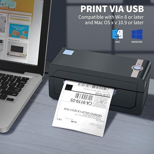 JADENS Bluetooth Thermal Shipping Label Printer – Wireless 4x6 Shipping Label Printer, Compatible with Android, iPhone, Windows & Mac, Widely Used for Ebay, Amazon, Shopify, Etsy, USPS(Blue) thumbnail 3