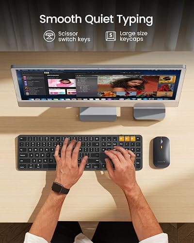 ProtoArc Backlit Bluetooth Keyboard and Mouse for Mac, KM100-A Multi-Device Wireless Keyboard Mouse for Mac, Full Size Rechargeable for MacBook Pro/Air, iPhone, iPad, Black thumbnail 4