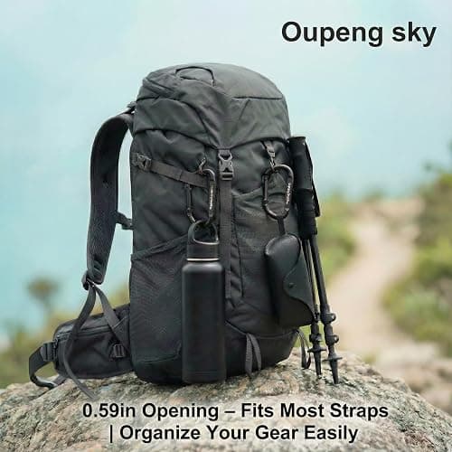 Carabiner Clip - Heavy Duty Carabiners 800lbs-13KN (2922 lbs) Carabeaner D Ring Shape,Key Chain Clip Hook,Keychain Clip,Multipurpose for Camping, Hiking,Backpacking or Other Outdoor Activities. thumbnail 4