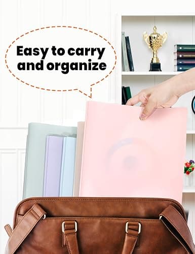 SUNEE 3-Prong Plastic Folders with Pockets (6 Pack, Pastel Colors) 2 Pocket Folders with Fasteners, Tear-Resistant Plastic Pockets, and Fit Letter Size Paper, Use for School Office Home Business thumbnail 7