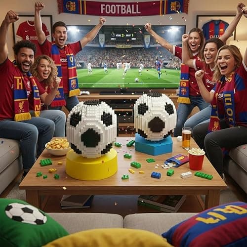 KIJULEI 850 Pieces Soccer Ball Building Block Set for Adults Balck & White Ball Décor Model Kits Educational STEM Toys Gift for Teen Sports Game Fans thumbnail 2