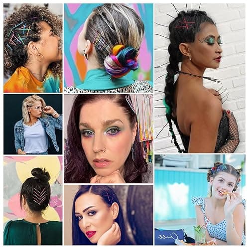 100 PCS Bobby Pins,Colorful Hair Pins with Cute Box,Metal Bobby Pins for Thick Hair,Great for All Hair Types Hair Pins for Girls Women (2.16 Inch),multicolor thumbnail 7