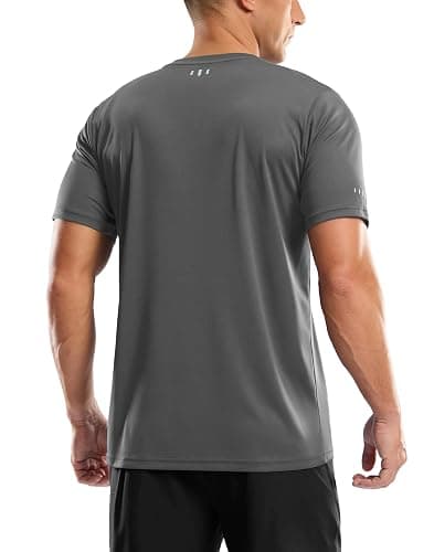 Men's UPF 50+ Sun Protection Dry Fit Workout T-Shirts Rash Guard Swim Shirts Moisture Wicking Tee for Athletic, Beach, Hiking thumbnail 2