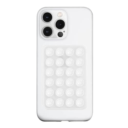 LvShuLiangPin Anteel Silicone Suction Phone Case Mount, Silicon Adhesive Phone Accessory for Smartphones, Hands-Free Mirror Shower Phone Holder for Selfies, Tiktok Videos (Translucent) - Image 1