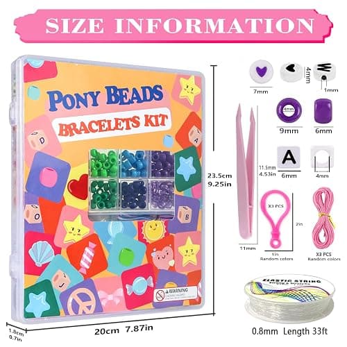 LIS HEGENSA Pony Beads Bulk,Kandi Beads for Necklace Jewelry Making Hair Braiding,Bracelets Making Kits,Hair Bead,Bracelet Plastic Bead for Crafts Braids Girls(24 Color,1000PCS) thumbnail 2
