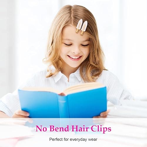 D 6 Pcs Creaseless Hair Clips for Makeup,White | No Crease，No Bend,Flat Hair Clips for styling ,Everyday Outfits, Hair Salons, Metal Handles thumbnail 6