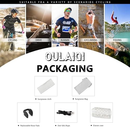 OULAIQI Polarized Sports Sunglasses for Men Women, Cycling, Running, Hiking & Baseball Glasses thumbnail 8