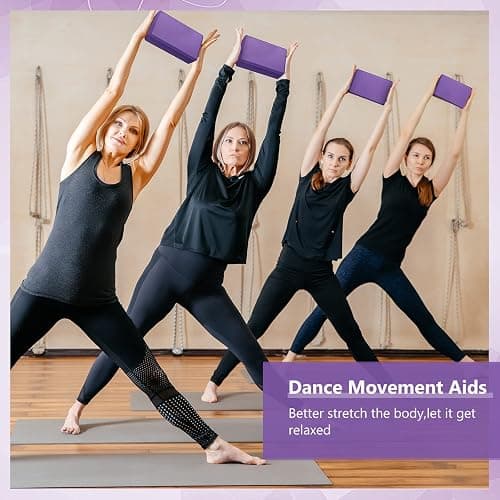 10 Pcs Yoga Blocks Eva Foam Blocks Supportive Yoga Brick Soft Non Slip Gymnastic Blocks Lightweight Dance Blocks for Stretching Accessories for Women, Pilates, Meditation (Purple) thumbnail 6