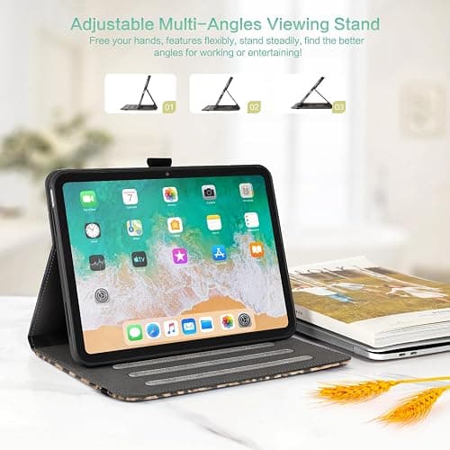 Lokigo for iPad A16 11th Gen Case, iPad 10th Generation Case, Brown Leopard | for iPad 11"/10.9" Case 2025/2022, Folio Stand Cover with Pencil Holder, Hand Strap & Pocket, Touch ID, Auto Wake/Sleep thumbnail 6