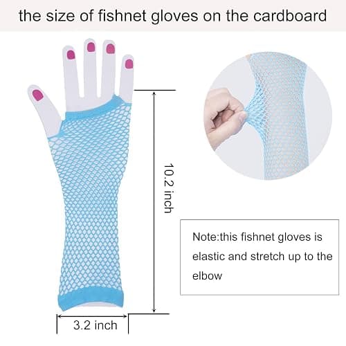 Fepdiu Fishnet Fingerless Gloves Mesh Arm Sleeves Fish Net Arm Sleeves EMO Gloves for Women in Theme Party Scene Accessories thumbnail 5