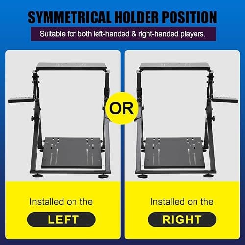 GTPLAYER Sim Racing Wheel Stand Simulator Cockpit Wheel Stand Racing Steering Shifter Mount fit for Logitech G25 G27 G29 G920 G923 Thrustmaster T330TS Gaming Stand Wheel Pedals NOT Included, Black thumbnail 4