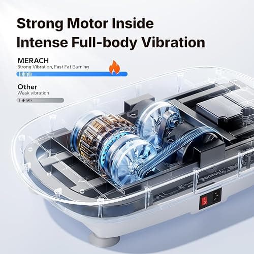 MERACH Vibration Plate Exercise Machine, Curved Vibration Plate for Lymphatic Drainage Weight Loss, Vibrating Plate with Real-Time Calorie Tracking on LED Display, Workout Equipment for Home Women Men thumbnail 6