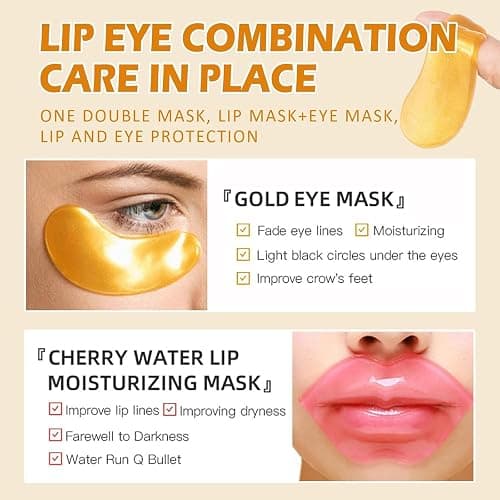 30 Pairs Lip Mask & Eye Mask,Under Eye Patches for Puffiness and Dark Circles, Effectively Nourishes the Lip & Eye Skin, Cheer Gifts, Adult Party Favors, Stocking Stuffers, Bulk Gifts, Christmas Gifts thumbnail 7