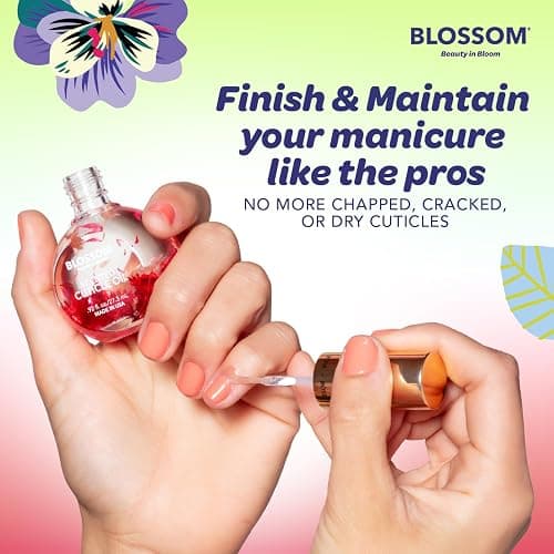 Blossom Cuticle Oil for Nails, Hydrating, Moisturizing, Scented Nail Oil Cuticle Care, Infused with Real Flowers, Made in USA, 0.5 fl. oz, Cherry thumbnail 5