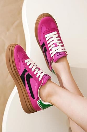 Project Cloud Platform Sneakers for Women Footwear - Memory Foam Insole Womens Shoes, Lightweight and Non-Slip Sole Lace Up Fashion Sneakers (Dodge) thumbnail 2