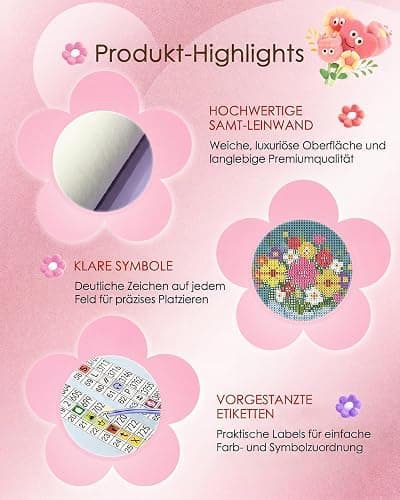 forever young Minigem Diamond Art Flowers Kits for Beginners, 8 Pcs Flower Resin Square Drill Diamond Painting Kits for Adults, 2-Hour Canvas Flower Small Diamond Art Kits for Adults (5x7 Inch) thumbnail 5