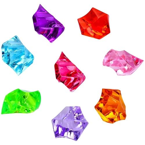 180-190pcs Premium Multicolored Fake Crushed Ice Rock Plastic Gems Jewels Acrylic Ice Rock Crystals Treasure Fake Diamonds Plastic Ice Cubes for Kids Toy Decoration Wedding Display Vase Fillers Crafts thumbnail 6