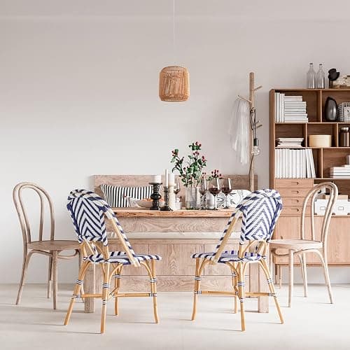 Paco Home Hängelampe Bambus Wohnzimmer Pendelleuchte Rattan Esstisch Esszimmer Lampe E27 Hängeleuchte Papier Boho, Farbe:Natur (Ø28cm), Leuchtenart/Farbe:Pendelleuchte - Weiß thumbnail 2