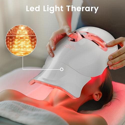 Red Light Therapy Mask for Face & Neck, LED Face Light Therapy,USB C Rechargeable,Infrared Mask for Home Working Travel Yoga (Blush) thumbnail 2