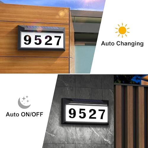 Solar Address Sign, Lighted Address Plaque Outdoor Waterproof, Illuminated Address Numbers, House Numbers for Outside thumbnail 4