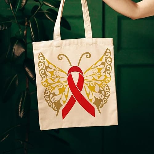 FINGERINSPIRE Red Ribbon Butterfly Painting Stencil 11.8x11.8inch Beautiful Butterfly with Ribbon Body Template Breast Cancer Prevention Theme Stencil Painting On Fabric Clothing Wood Canvas Decor thumbnail 7