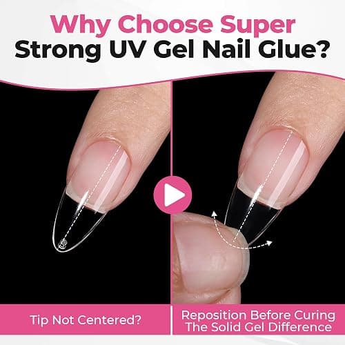 UNA GELLA 2Pcs x 25g Solid Nail Glue Gel, U V Gel Nail Glue for Nail Tips | LED Light Cured Strong Long-Lasting Hold, Easy to Buff & Soak Off, for Nails Extensions Not for Press-On Nails thumbnail 2