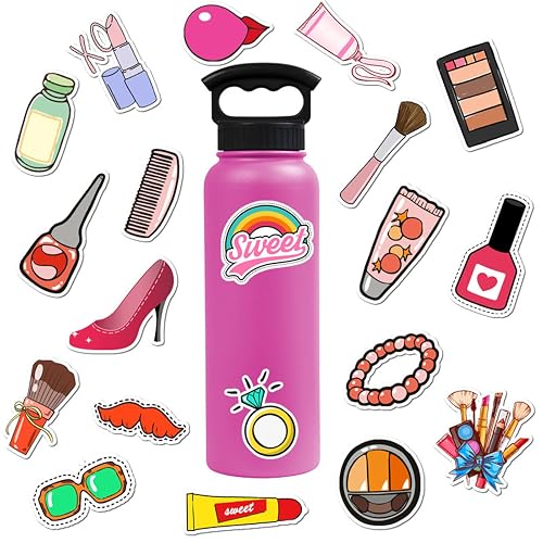 50PCS Funny Lady Makeup Tool Stickers Mixed Different Lipstick Cosmetic Mirror Sticker for Girl Kids Laptop Skateboard Toy Stickers,Water Bottles,Computer,Phone, for Kids,Teens,Adult(Colourful-7) thumbnail 3