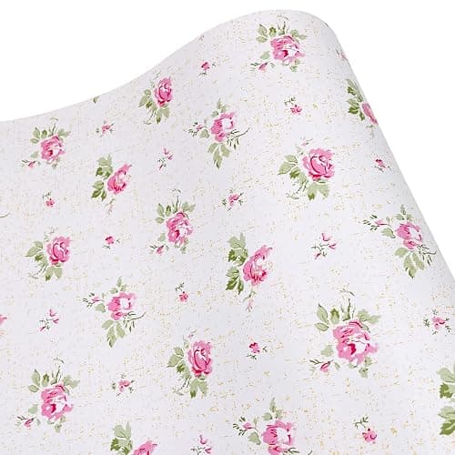 Yifasy 19.7 ft Roll Pink Rose Shelf Liner Peel and Stick Wallpaper Revamp Furniture Wall Surface Decor Paper (M-236.2x17.7 Inch) thumbnail 4