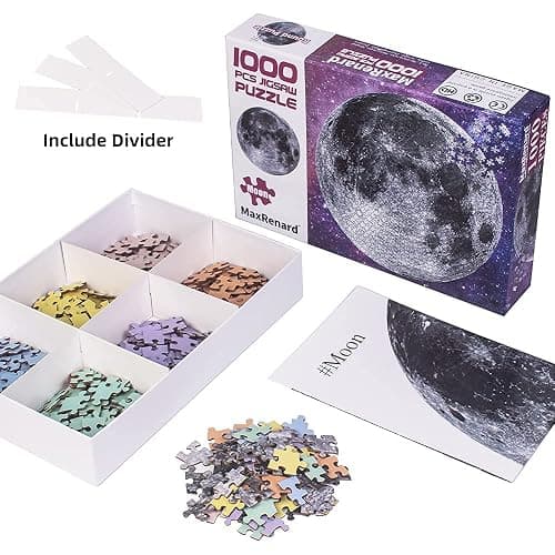 MaxRenard Game 1000 Pieces Jigsaw Puzzle Round Puzzle Toy The Moon thumbnail 5